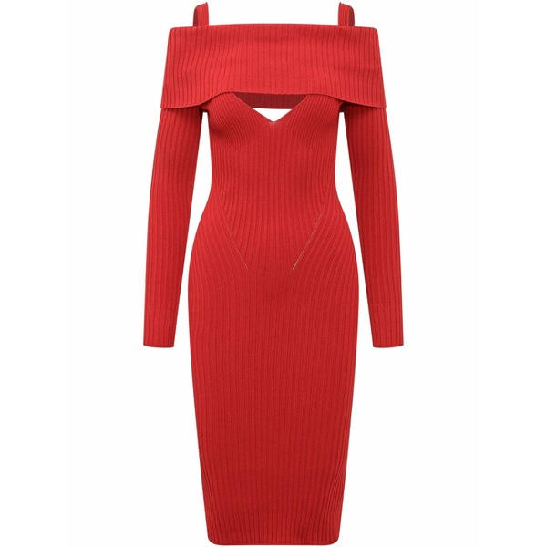 アンドレダモ レディース 衣装 トップス Ribbed MIDI dress Red