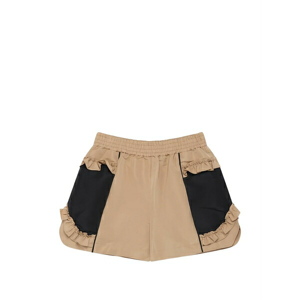 シモーネ・ロシャ メンズ カジュアルパンツ ボトムス Ruffle-trimmed split-hem track shorts Neutrals｜asty 116,900円