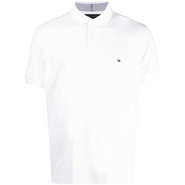 トミー ヒルフィガー メンズ スポーツシャツ トップス Logo-patch polo shirt White
