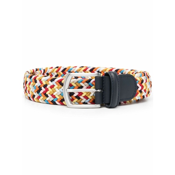 アンダーソンズ メンズ 胴締め 付属品 Woven buckle belt Blue
