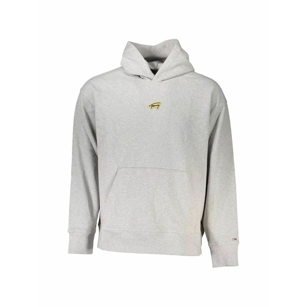 トミー ヒルフィガー メンズ パーカー・スウェットシャツ アウター Signature logo-embroidered hoodie Grey