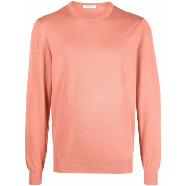 ボリオリ メンズ 編み物\u0026プルオーバー アウター Fine knit cotton jumper Orange