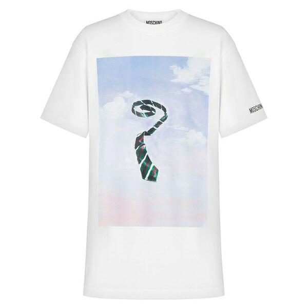 モスキーノ レディース プルオーバー トップス Graphic-print cotton t-shirt White