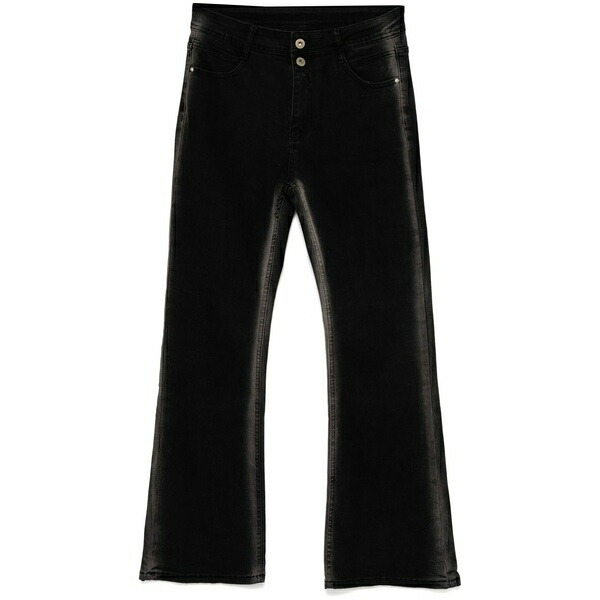 地びた 無し レディース ジーンズズボン下 ボトムス Flared jeans Black