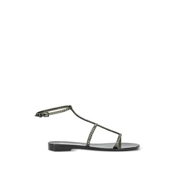 メンギ― レディース サンダル シューズ Crystal-embellished cage-strap sandals Black