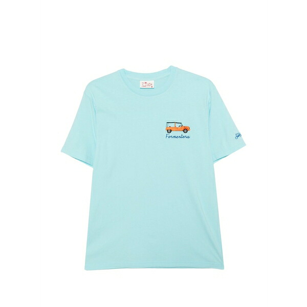 エムシーツーセイントバース メンズ ティーシャツ トップス Portofino embroidered t-shirt Blue
