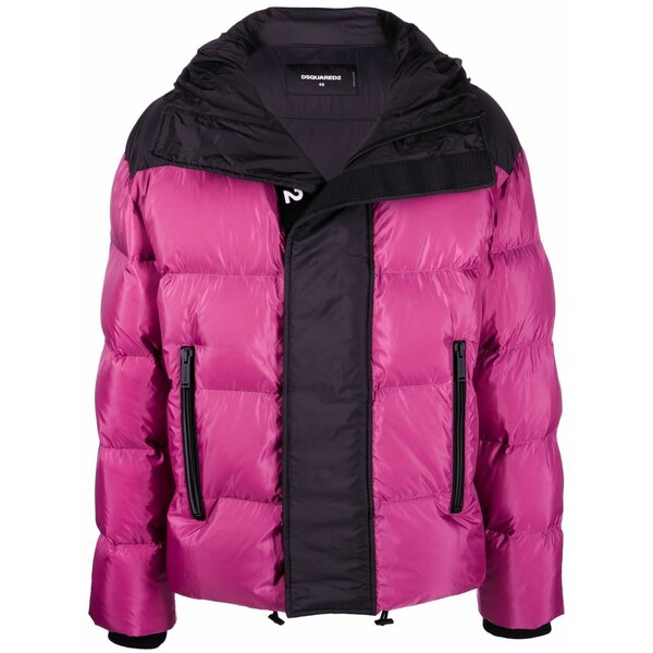 ディースクエアード メンズ 上衣＆上衣 アウター Logo-print padded jacket Purple