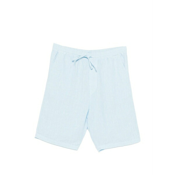 １２０％リノ メンズ 心地好いズボン下 ボトムス Drawstring-waist linen shorts Blue