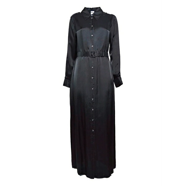 アスペジ レディース 衣裳 トップス Belted shirt dress Black