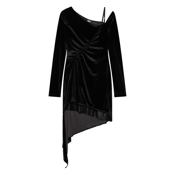 ジーシーディーエス レディース 衣裳 トップス Asymmetric ruched mini dress Black