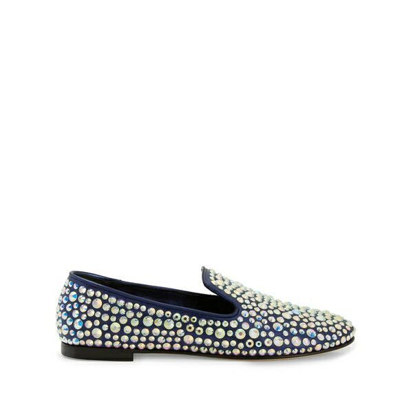 ジュゼッペザノッティ レディース スリッポン・ローファー シューズ Evangeline rhinestone-embellished suede loafers Blue