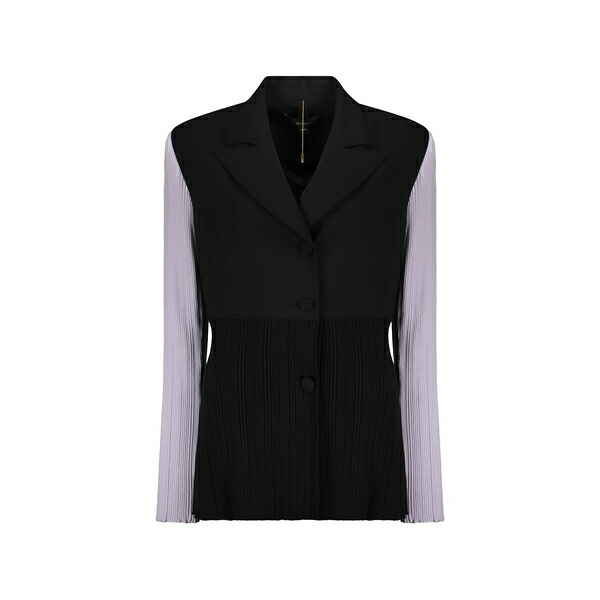 エラリー レディース 上衣＆上衣 アウター Pleated single-breasted blazer Black