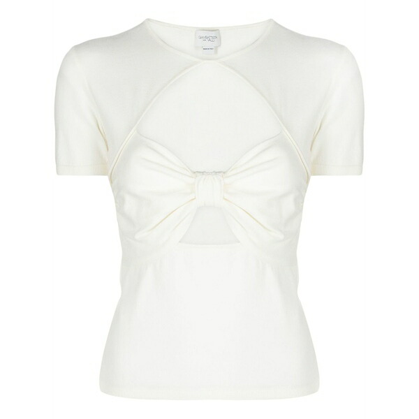 ジャンバティスタ ヴァリ レディース 編み物\u0026スウェーター アウター Cut-out detailing short-sleeve top White