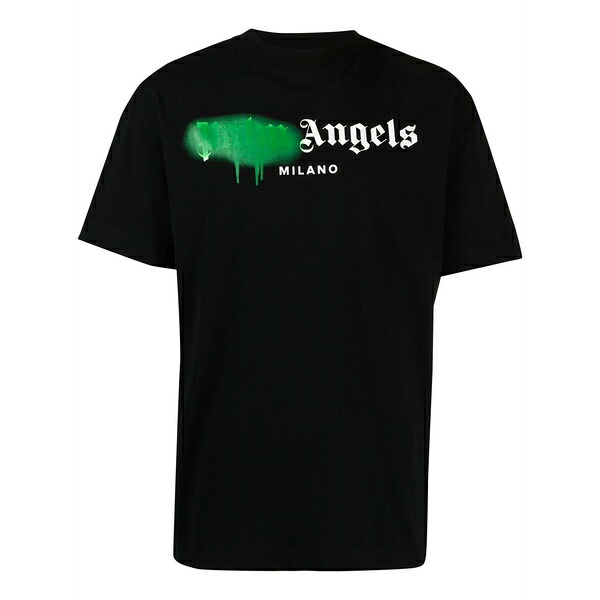 パーム・エンジェルス メンズ ティーシャツ トップス Milano sprayed-logo t-shirt Black