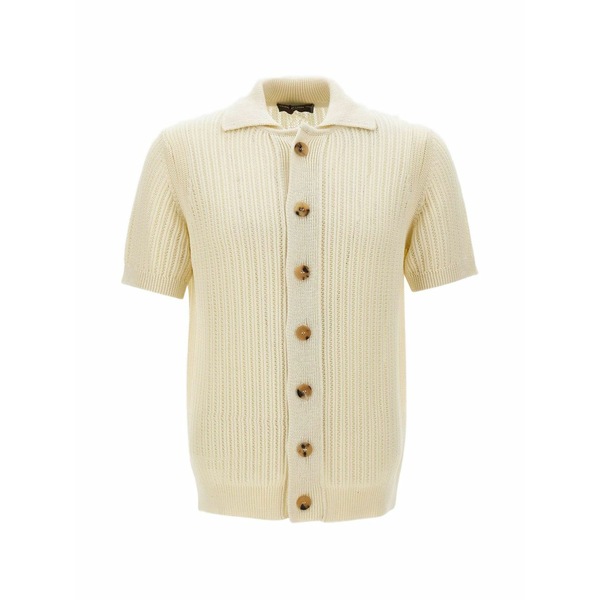 フィリッポ デ ラウレンティス メンズ シャツ トップス Textured knit shirt Neutrals｜asty