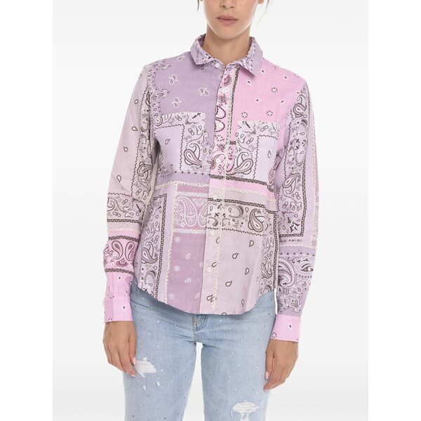 アミリ レディース ティーシャツ トップス Paisley-print cotton shirt Pink