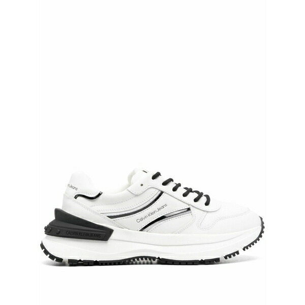カルバンクライン メンズ スニーカー シューズ Logo-panel sneakers White