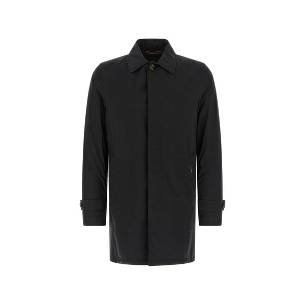 ムーレー メンズ 厚地の外套 アウター Vittor-ac long-sleeve coat Black