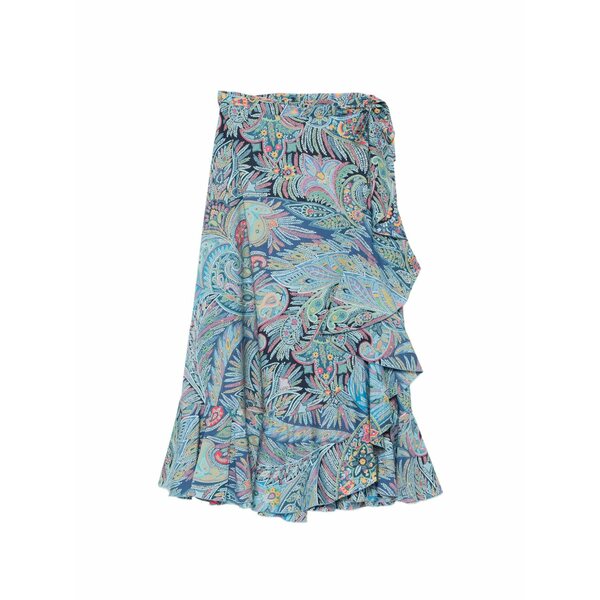 エトロ レディース スコート ボトムス Ruffled paisley skirt Blue