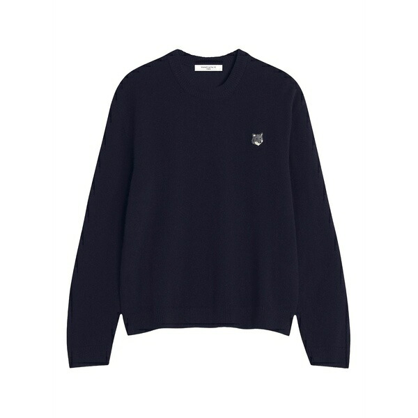 住み家 稲荷 メンズ 編み物\u0026プルオーバー アウター Fox-head wool sweater Blue
