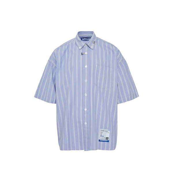 ミハラヤスヒロ メンズ プルオーバー トップス Stripe short sleeve shirt Blue