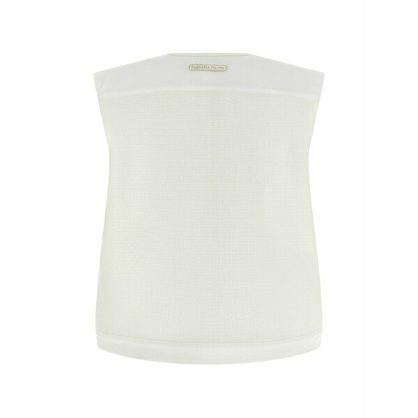 ファビアナ フィリッピ レディース 厚地の外套 アウター Denim button vest White