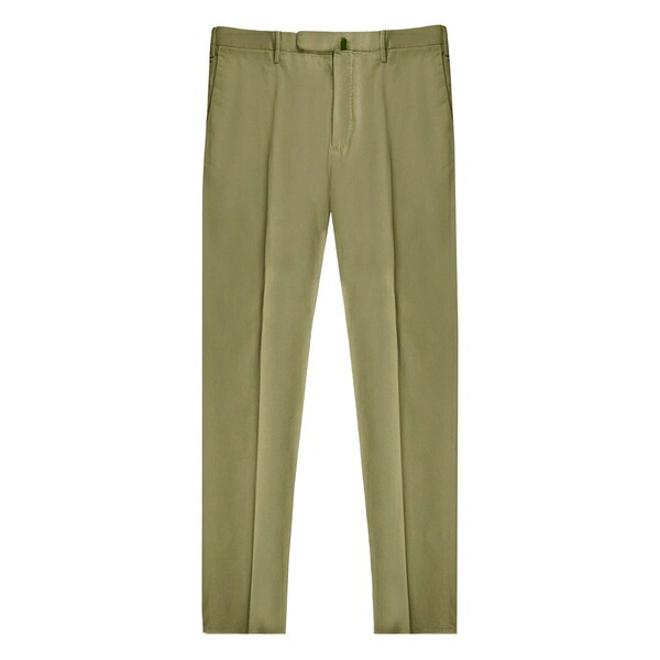 投げること御召しもの メンズ 心地よいズボン下 ボトムス Pressed-crease tailored trousers Green