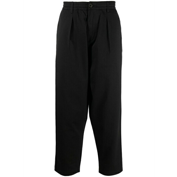 ユニバーサルワークス メンズ 心地好いズボン下 ボトムス Elasticated-waistband chino trousers  Black
