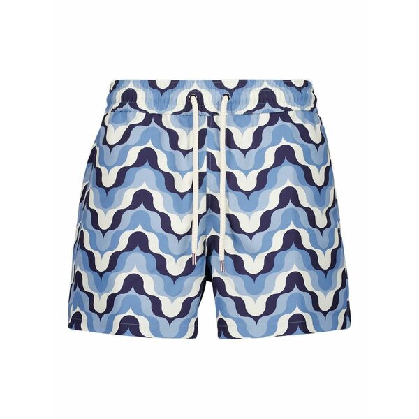 フレスコボールカリオカ メンズ 心地好いズボン下 ボトムス Wave-print swim shorts Blue
