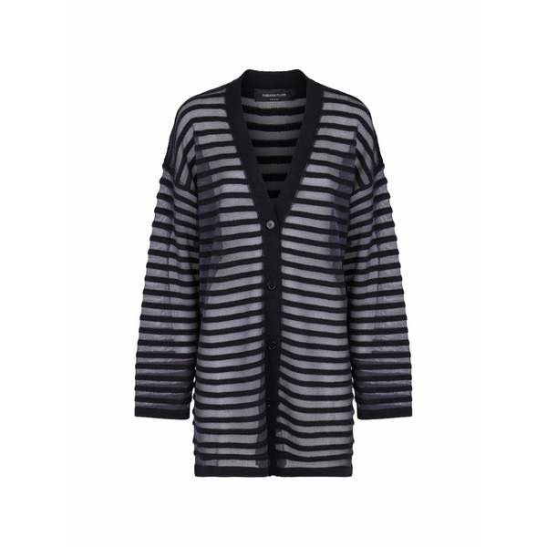 ファビアナ フィリッピ レディース ジレー アウター Sequin striped cardigan Black