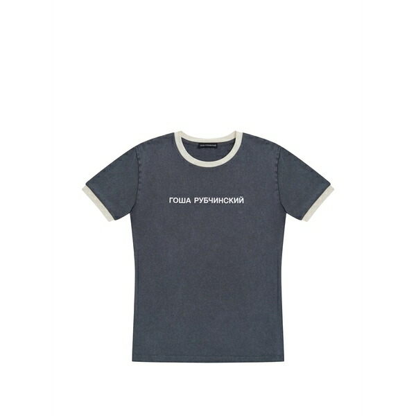 ゴーシャ ラブチンスキー メンズ ティーシャツ トップス Contrast-trim logo-print t-shirt Grey