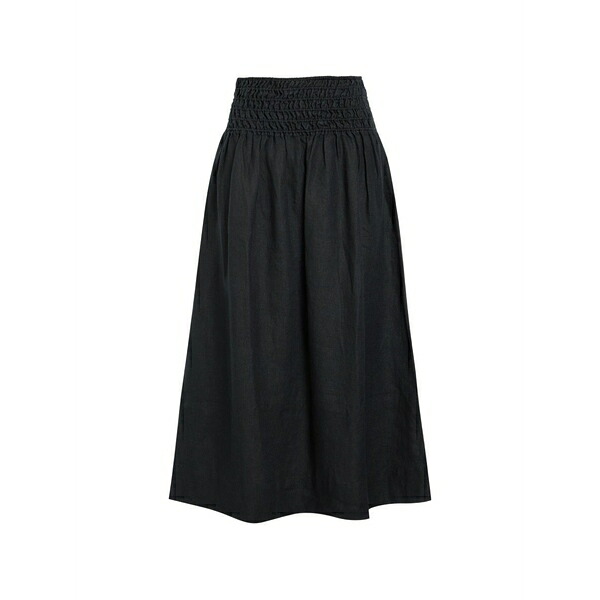 レイルズ レディース スコート ボトムス Shirred-waist flared MIDI skirt Black