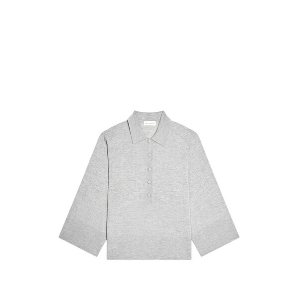ドリス・ヴァン・ノッテン レディース ジレー アウター Button wide-sleeved polo top Grey