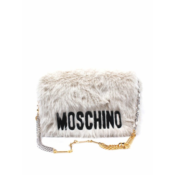 モスキーノ レディース ショルダーバッグ 御徒面子 Logo-lettering shoulder bag White