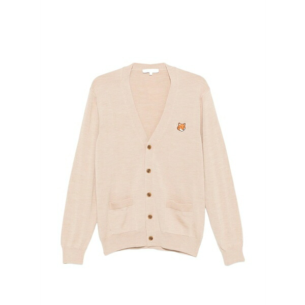 棲み家 稲荷 メンズ ジレー アウター Fox-motif pocket cardigan Neutrals