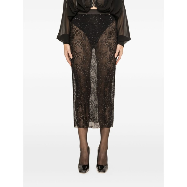 ニッサ レディース スコート ボトムス Lace maxi skirt Black