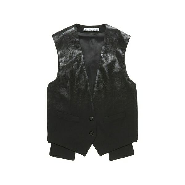 アクネ ストゥディオズ レディース 上衣＆上衣 アウター Button v-neck waistcoat Black