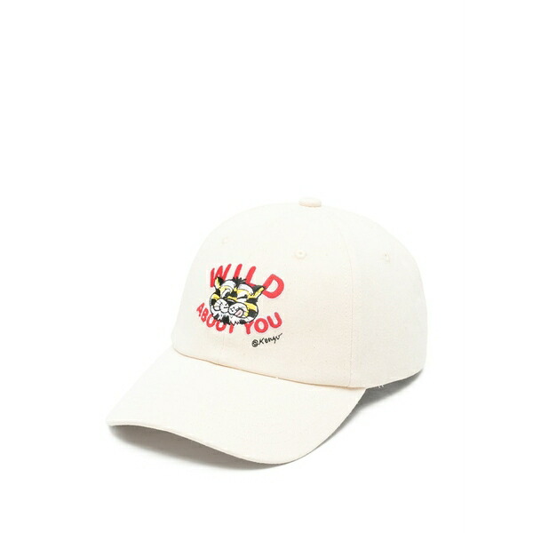 ケンゾー メンズ かぶり笠 佩び物 Wild tiger logo-embroidered cap hat Neutrals