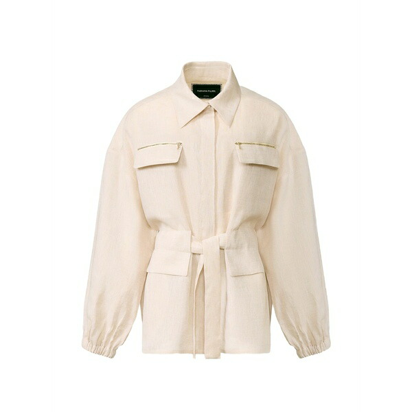 ファビアナ フィリッピ レディース 上衣＆上衣 アウター Belted zip shirt jacket Neutrals