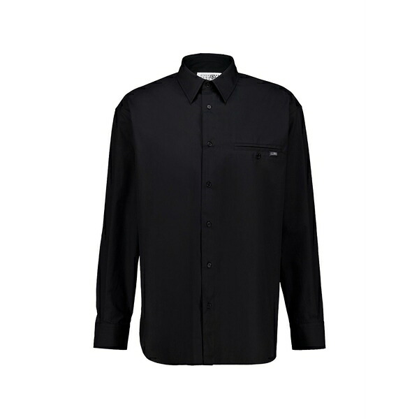 マルタンマルジェラ メンズ プルオーバー トップス Long-sleeve cotton shirt Black