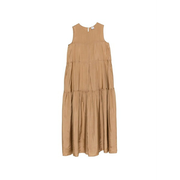 アスペジ レディース 衣裳 トップス Tiered sleeveless maxi dress Brown