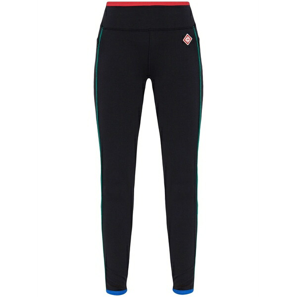 カサブランカ レディース 心地よいズボン下 ボトムス Logo-patch leggings  Black