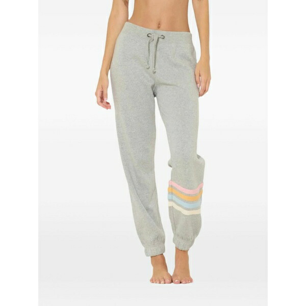 綿津見運転 レディース 心地よいズボン下 ボトムス Stripe-detail fleece track pants Grey