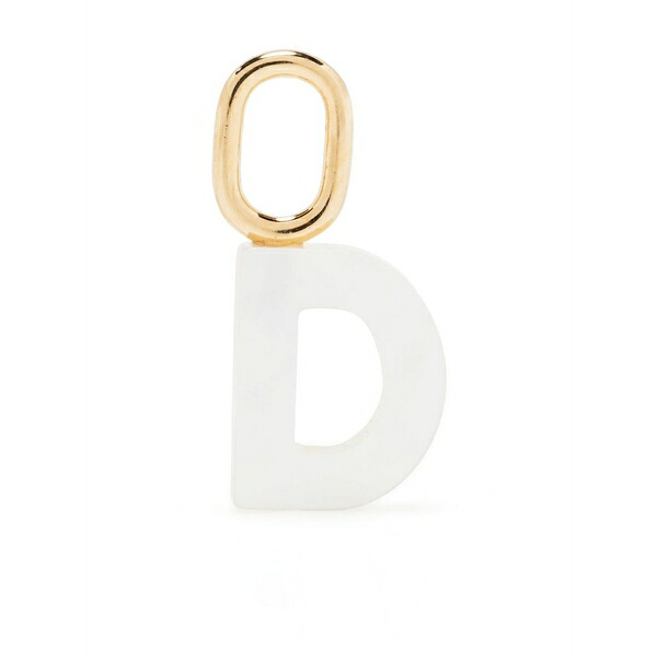 マリア ブラック レディース ピアス＆イヤリング アクセサリー Lucid letter d charm White｜asty