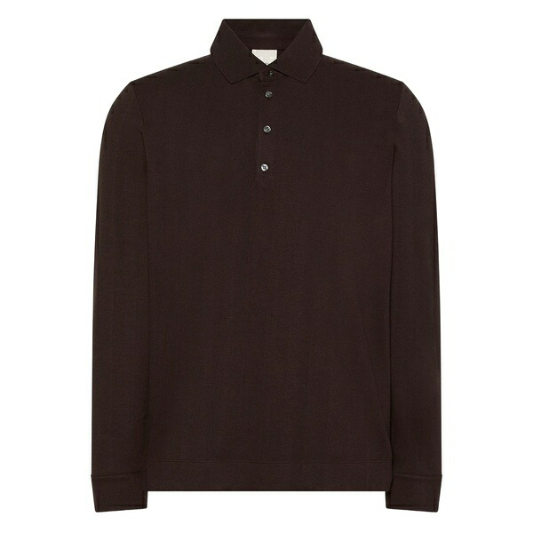 カルバンクライン メンズ スポーツシャツ トップス Long-sleeved polo shirt Brown