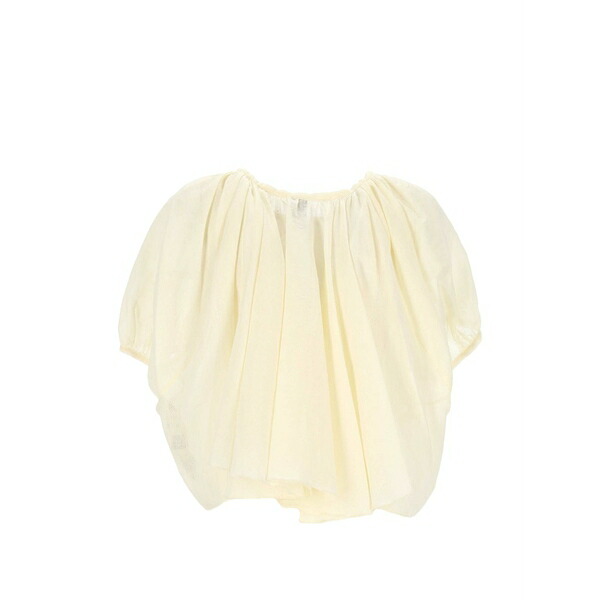 １２０％リノ レディース プルオーバー トップス Gathered puff-sleeve blouse Neutrals
