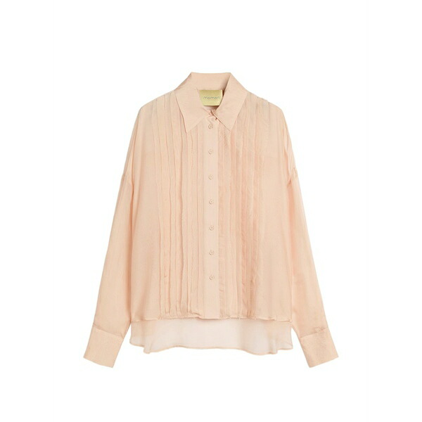 モモン レディース プルオーバー トップス Raw cut bib shirt Pink