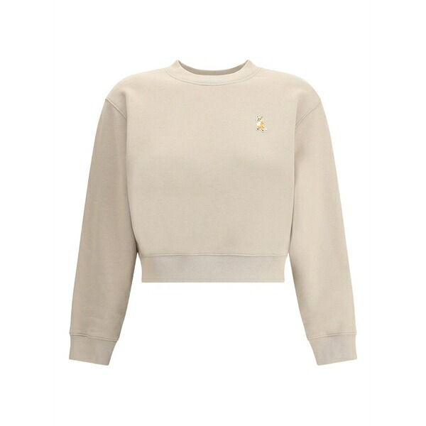 棲み家 稲荷 レディース 編み物\u0026ティーシャツ アウター Lady fox-embroidered sweatshirt Neutrals