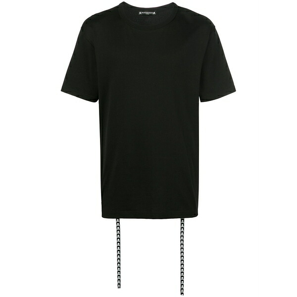 お師匠さん肝ったま 世界 メンズ ティーシャツ トップス Crew neck logo printed t-shirt Black