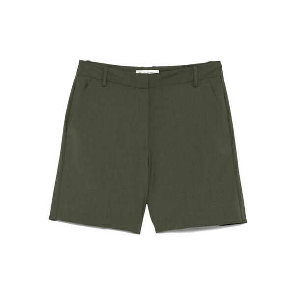 マルコポーロ レディース 心地よいズボン下 ボトムス M￡lange-effect shorts Green